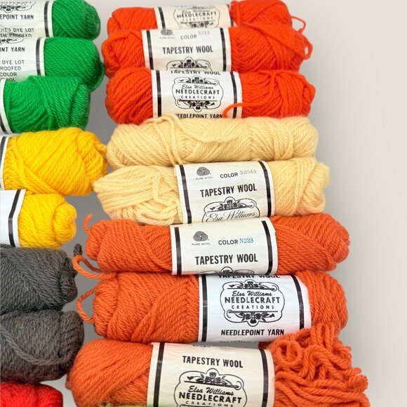 Lot of 40 Elsa Williams Needlecraft Tapestry Wool Yarn Assorted Colors - Picture 9 of 14